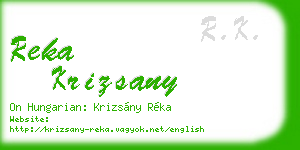 reka krizsany business card